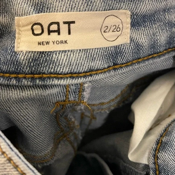 Oat New York high rise straight leg jeans 2 26 light wash - Picture 8 of 9